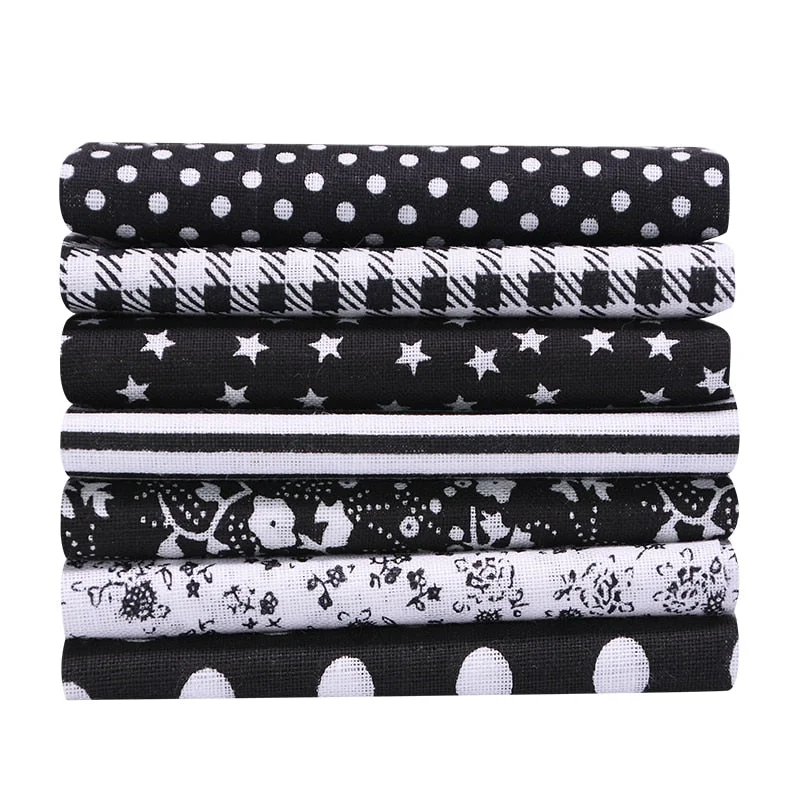 7pcs/set 25x25cm Flower Pattern Cotton Fabric Printed Cloth DIY Handmade Patchwork Material for Needlework Sewing Accessories