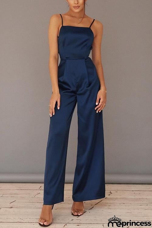 Side Cross Slip Jumpsuits