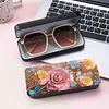 PU 5D Diamond Painting Sunglasses Storage Box Art Crafts Glasses Case (Rose)