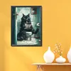 Toilet Cat Reading Newspaper-11CT Stamped Cross Stitch 40*53cm tapestrymarket