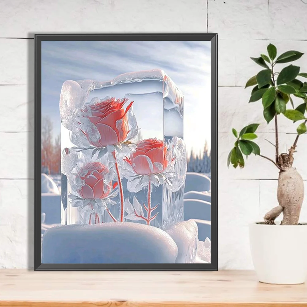 Diamond Painting - Full Round Drill - Ice Cube Rose(Canvas|30*40cm)