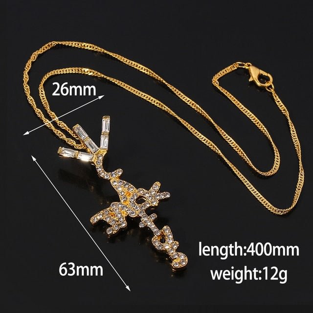 YOY-Hip Hop Chain Necklace Rock Iced Out Bling Pendant