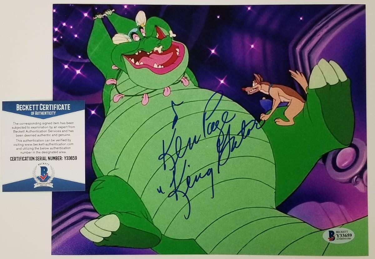 Ken Page signed All Dogs go to Heaven 8x10 Photo Poster painting #1 King Gator Voice ~ BAS COA