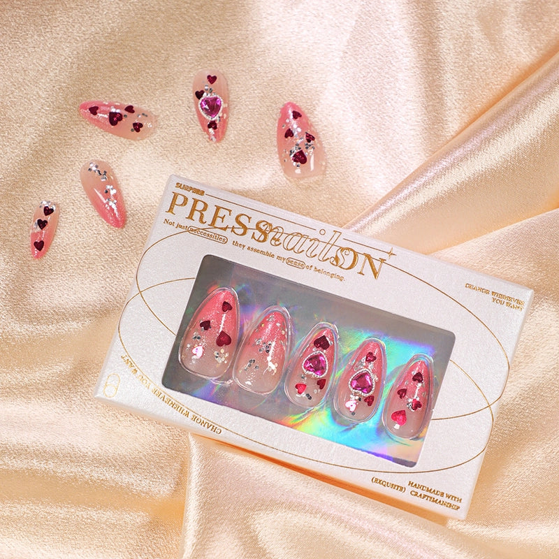 Sweet Classic Style Heart Shape Plastic Press-on Nails 1 Set