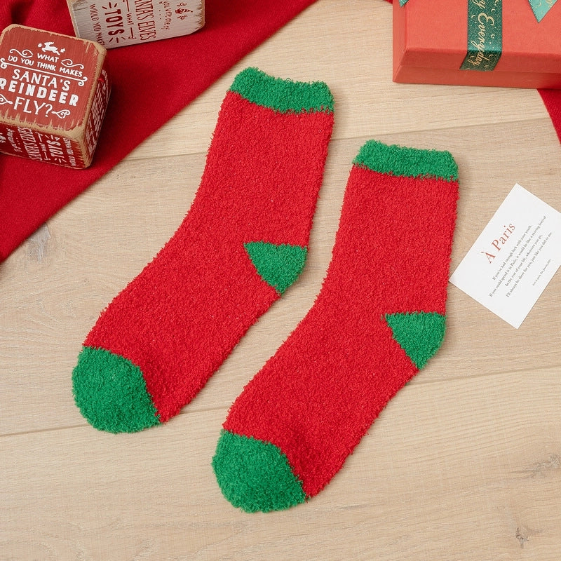 Christmas Socks Women’s Coral Fleece Socks Women’s Carpet Velvet Socks Winter Thickened Floor Sleeping Plush Socks