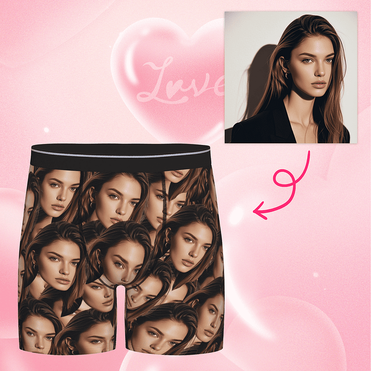 【Byxhuc】Personalized Underwear for Men, Custom Underwear with Face on It, Funny Gifts for Your Boyfriend Husband on Christmas Anniversary