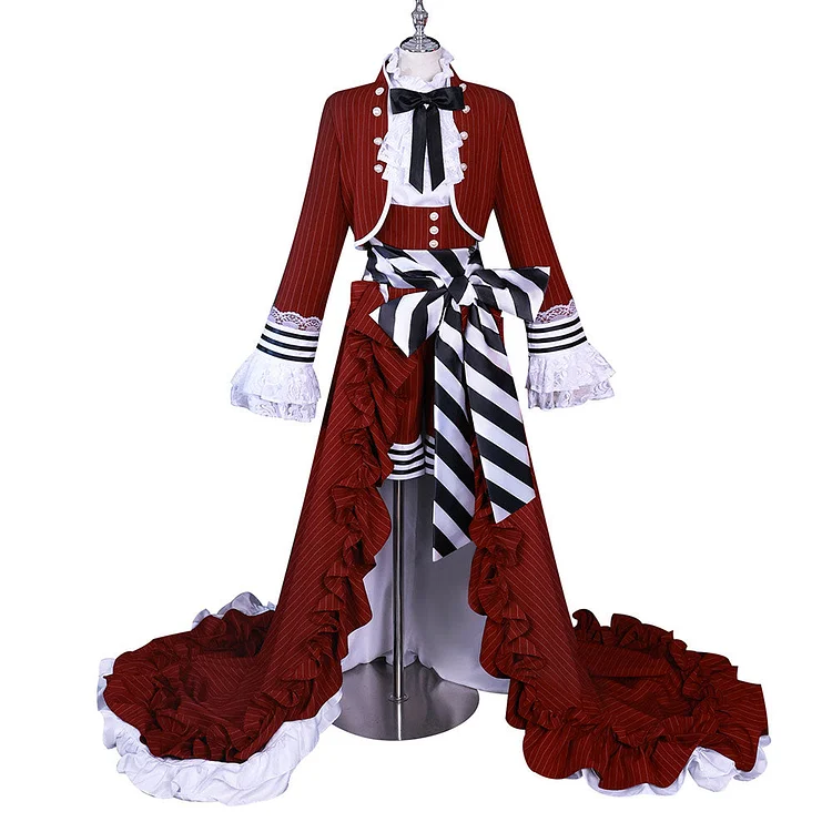 Black Butler Season 4: Public School Arc (2024) Ciel Phantomhive Red Dress Outfits Cosplay Costume Suit