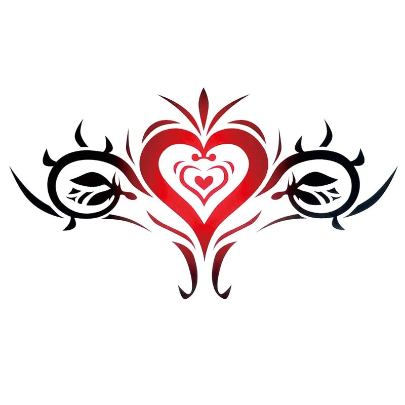 10pc/Lot Tattoo Stickers Sexy Female Red Heart Pattern Fake Tattoo on Waist Body Art Waterproof Durable Temporary Tattoo Sticker