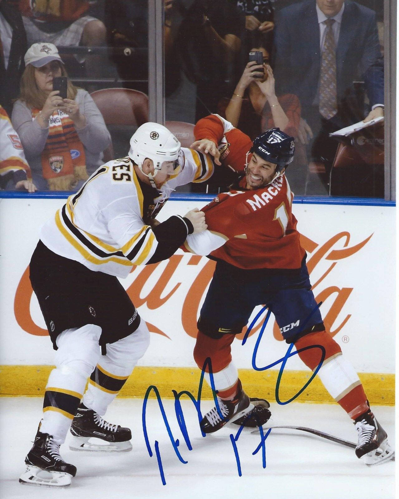 Derek MacKenzie Signed 8x10 Fight Photo Poster painting Florida Panthers Autographed COA