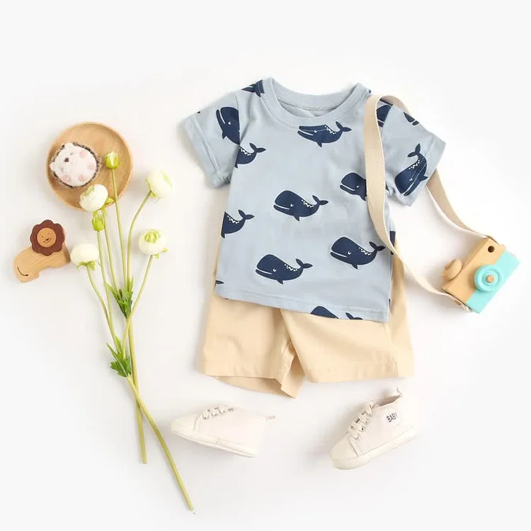 Baby ​​Whale Tee and Shorts Set