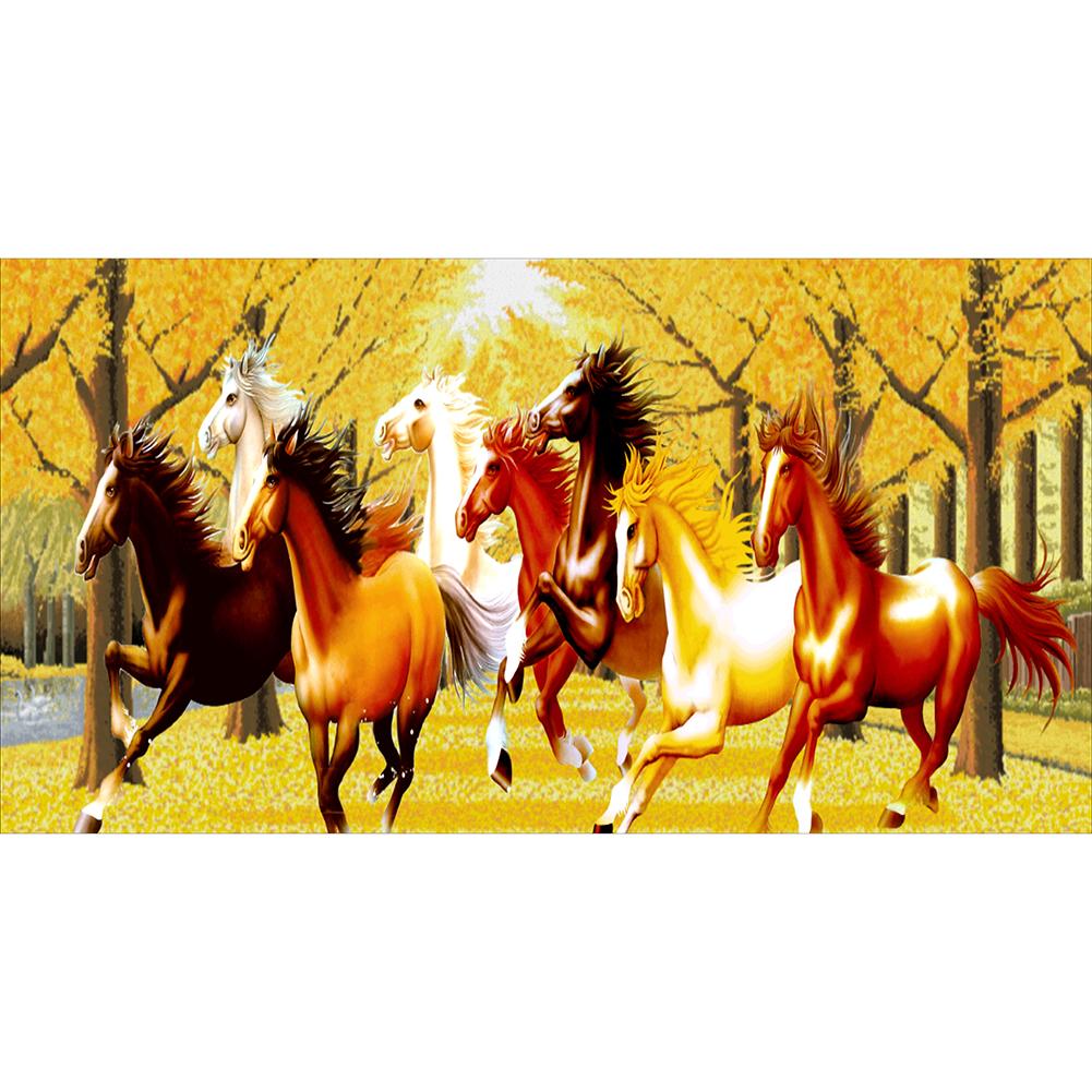 

100*55CM - Round Drill Diamond Painting - Horse, 501 Original