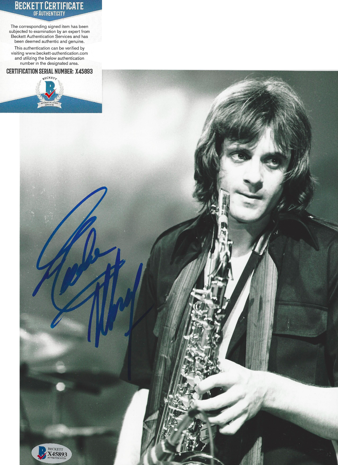 SINGER EDDIE MONEY SIGNED TAKE ME HOME TONIGHT LIVE 8x10 Photo Poster painting B BECKETT COA BAS