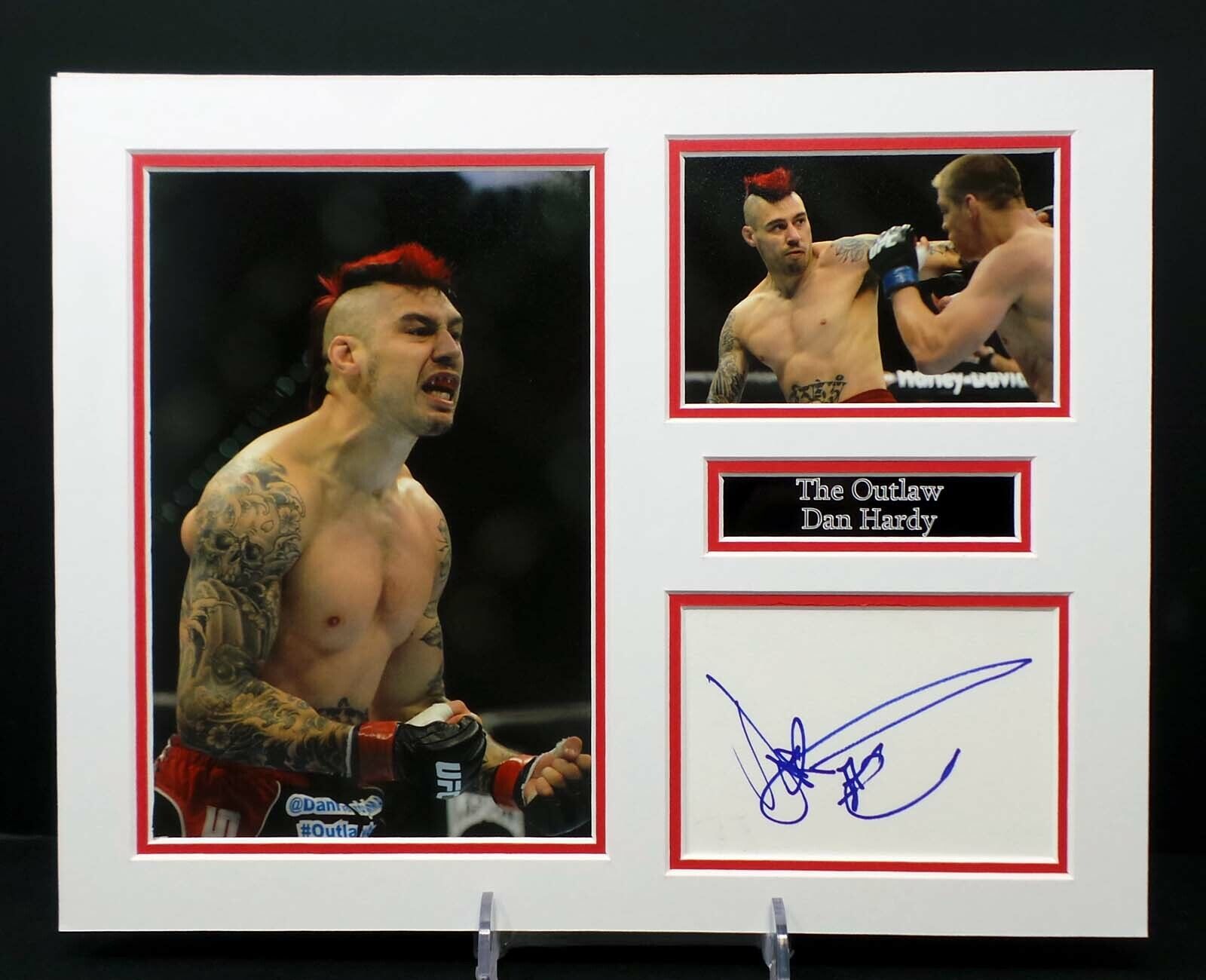 Dan HARDY The Outlaw MMA UFC Signed & Mounted Photo Poster painting Display 2 AFTAL RD COA