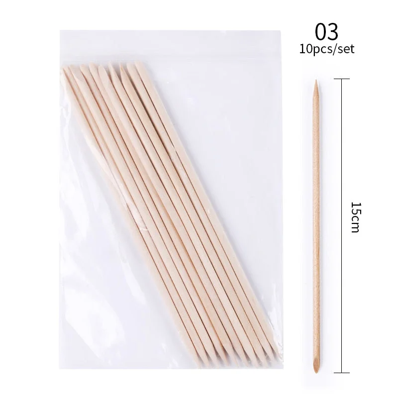10/20/50/100pcs Wooden Cuticle Pusher Nail Rhinestone Remover Double Head Portable Nail Art Cuticle Remover  Nail Tools-Nail Inspo