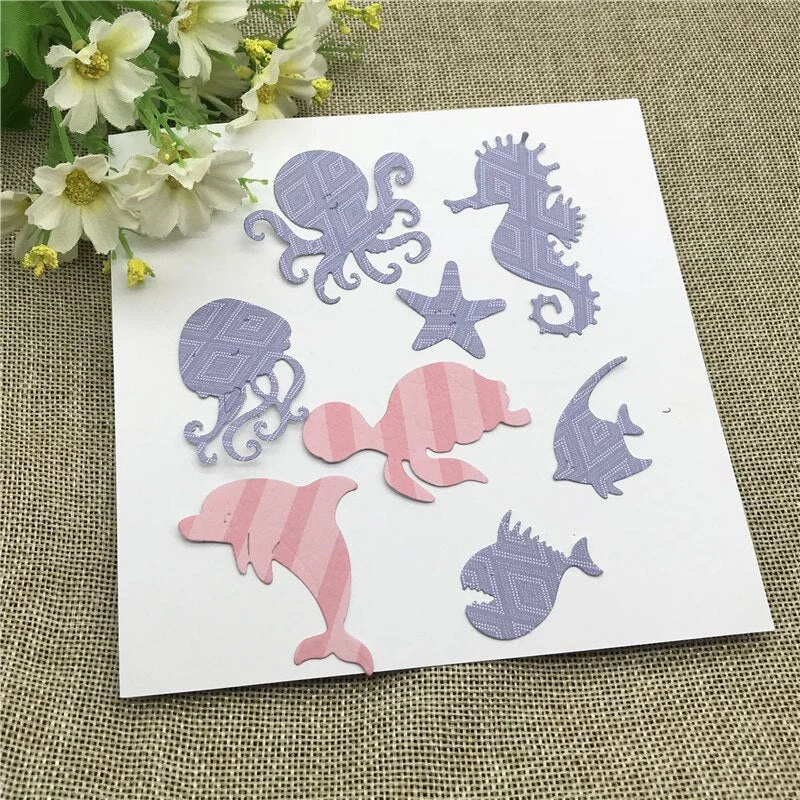 16Pcs lovely sea background frame Metal Cutting Dies for DIY Scrapbooking Album Paper Cards Decorative Crafts Embossing Die Cuts