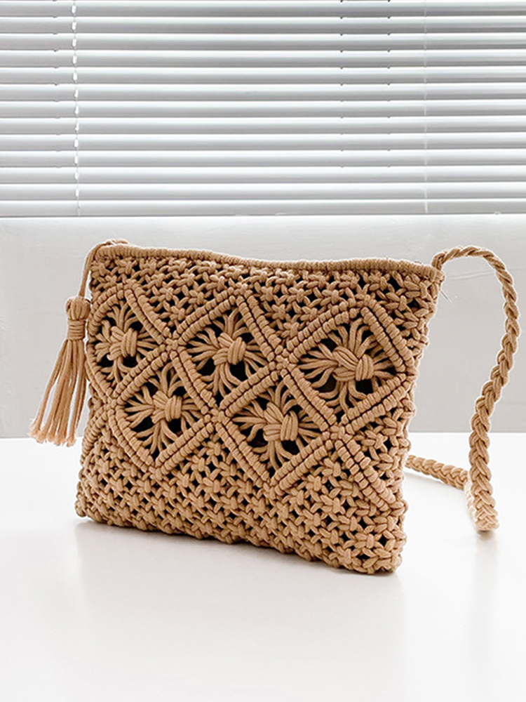 Cotton Rope Tassel Braided Bag wearshes