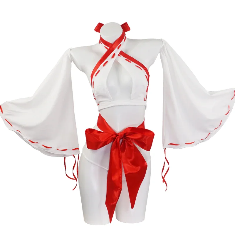 Billionm OJBK Japanese Witch Uniform Sexy Strappy Bikini Lingerie Set Girl Anime Maid Cosplay Costumes Red Kimono Apparel Women Cute Suit