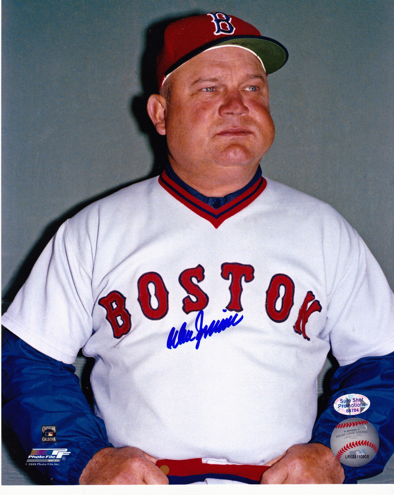 DON ZIMMER BOSTON RED SOX ACTION SIGNED 8x10