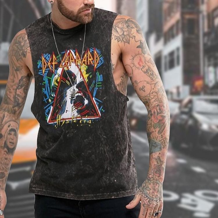 Casual printed sleeveless black vest