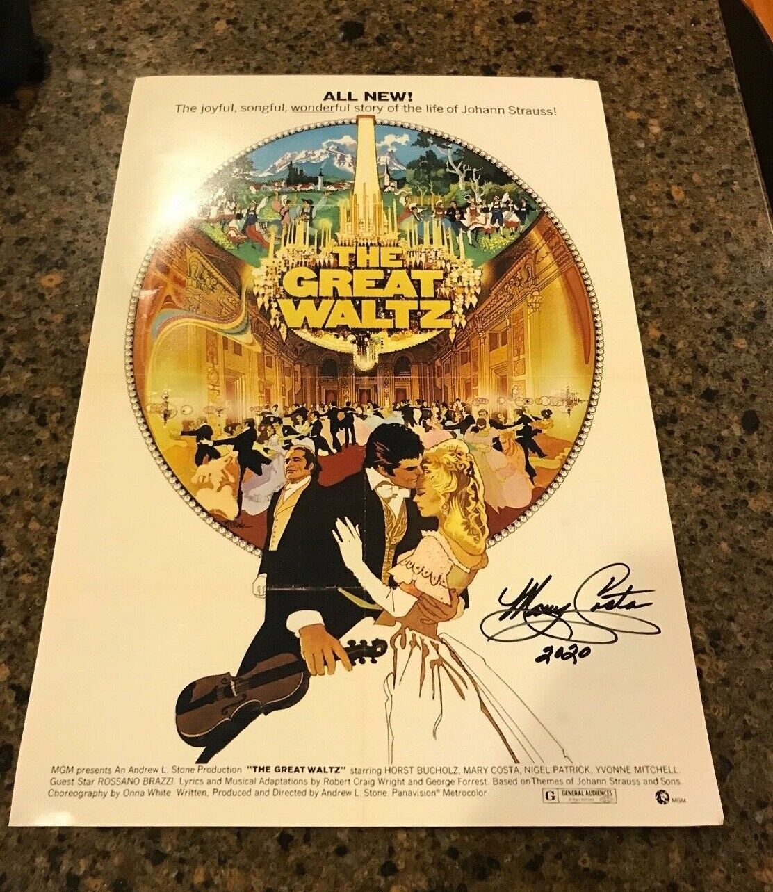 * MARY COSTA * signed autographed 12x18 poster * THE GREAT WALTZ * COA 2