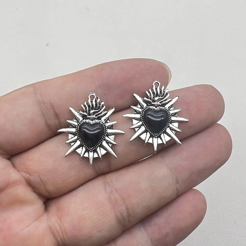 1 Piece 23 * 25mm Zinc Alloy Heart Shape Pendant Jewelry Accessories