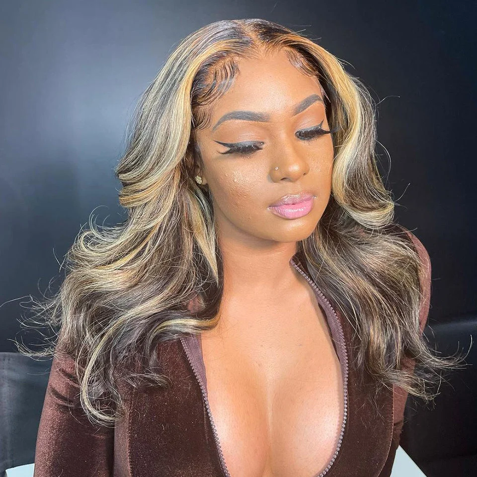 Gorgeous Queen Highlight Body Wave Lace Frontal Wig 8-26 Inches