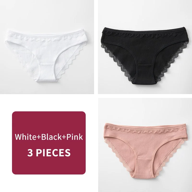 Cotton Panty 3Pcs/lot Solid Women's Panties Comfort Underwear Skin-friendly Briefs For Women Sexy Low-Rise Panty Intimates