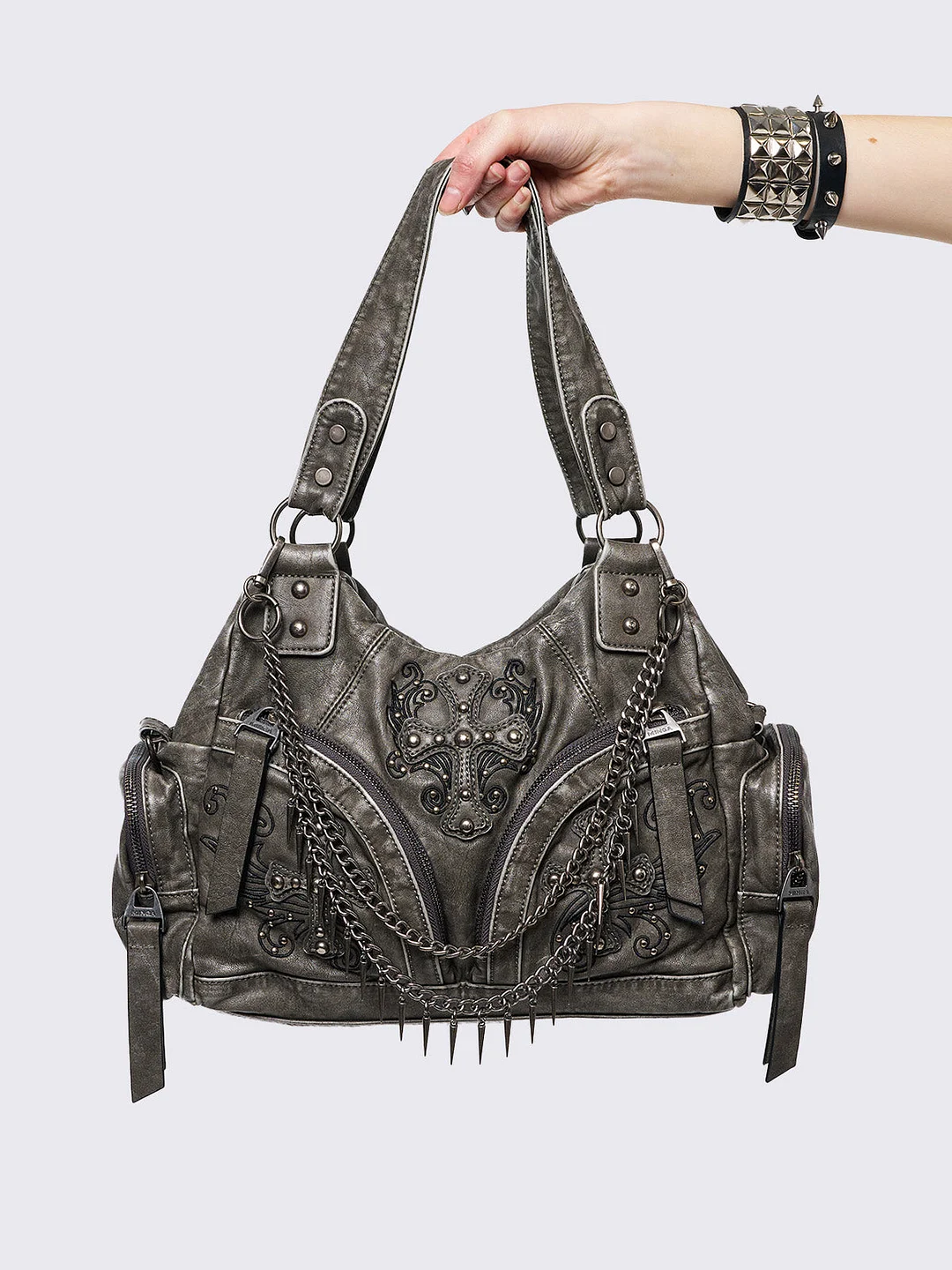 Abyss Grey Vegan Shoulder Bag