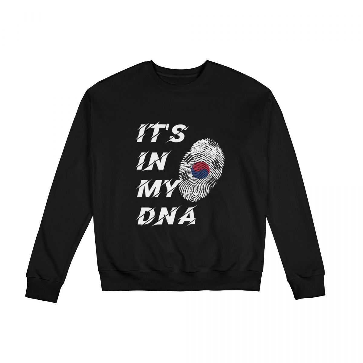 South Korea Fingerprint Sweatshirt Round Neck Tops