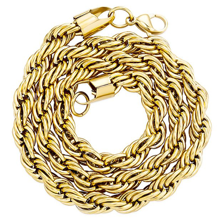 10MM Thick Stainless Steel Gold/Silver Rope Chain