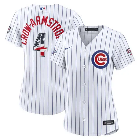 Women's Chicago Cubs #4 Pete Crow-Armstrong Nike White 2026 All-Star Edition Stars & Stripes Stadium Jersey