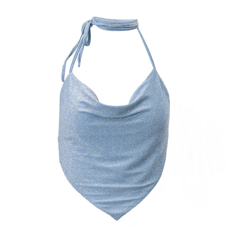 Brownm Brownm 2023 New Sexy Hot Girl Flash Diamond Hanging Neck Sling Fashion Slim Small Vest