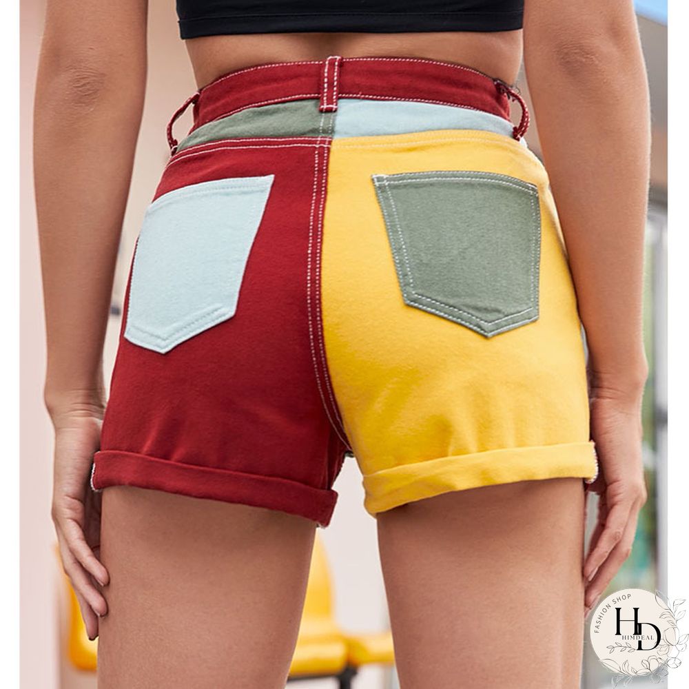 Fashion Colorful Explosive Denim Shorts