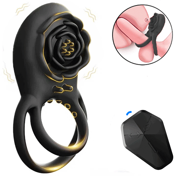 Rose Clit Stmulator & Vibrating Cock Ring Sex Toy For Couples By Rose Toy