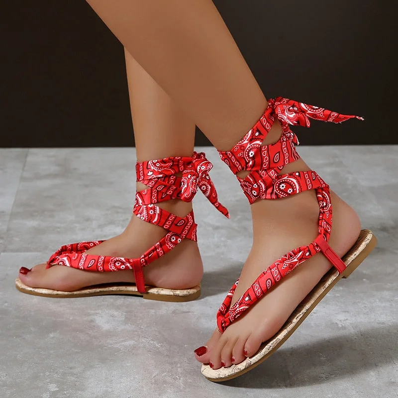 Sexy Leopard Gladiator Sandals Women Soft Sole Clip Toe Thongs Shoes Woman 2022 Summer Ankle Strap Flat Sandalias Mujer