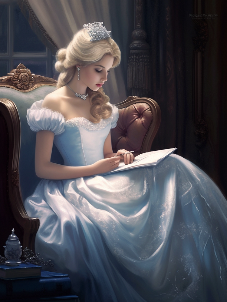 Princesses Reading Books 40*60CM(Canvas) Diamond Painting gbfke
