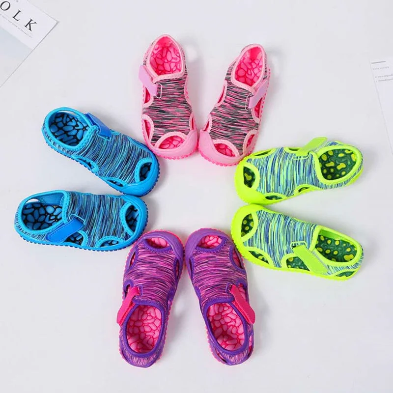 ZZFABER Children Soft Sandals for Baby Girls Boys Summer Kids Mesh Barefoot Sports Beach Shoes Non-Slip Casual Sandals Sneakers