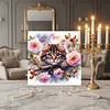 Framed Diamond Painting - Full Round Drill - Cats and Flowers (25x25cm)