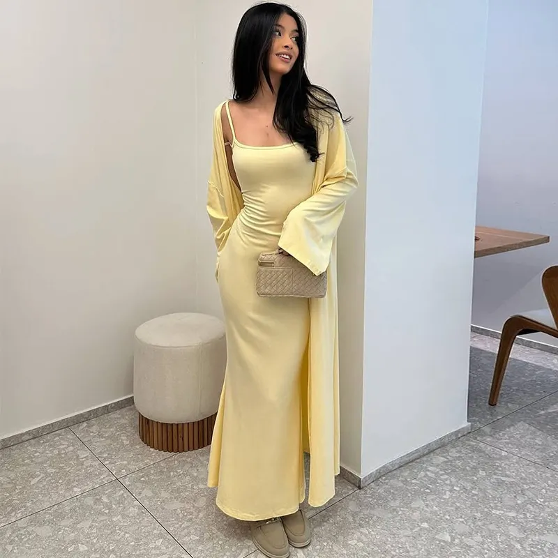 Women's 2-Piece Maxi Dress & Cardigan Set