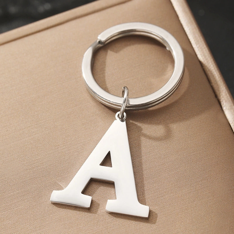 Basic Minimalist Letter 304 Stainless Steel Polishing Unisex Bag Pendant Keychain
