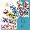 14CT 2 Strands Cross Stitching Bookmark Kit 6PCS Single-Sided Stamped Embroidery Page Marker Set Vintage Stamped Cross Stitch Page Charm for Teachers Bookworms Women Readers (Butterfly Blooms) tapestrymarket