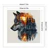 Silhouette Wolf - 14CT Counted Cross Stitch - 45*45cm - Animal