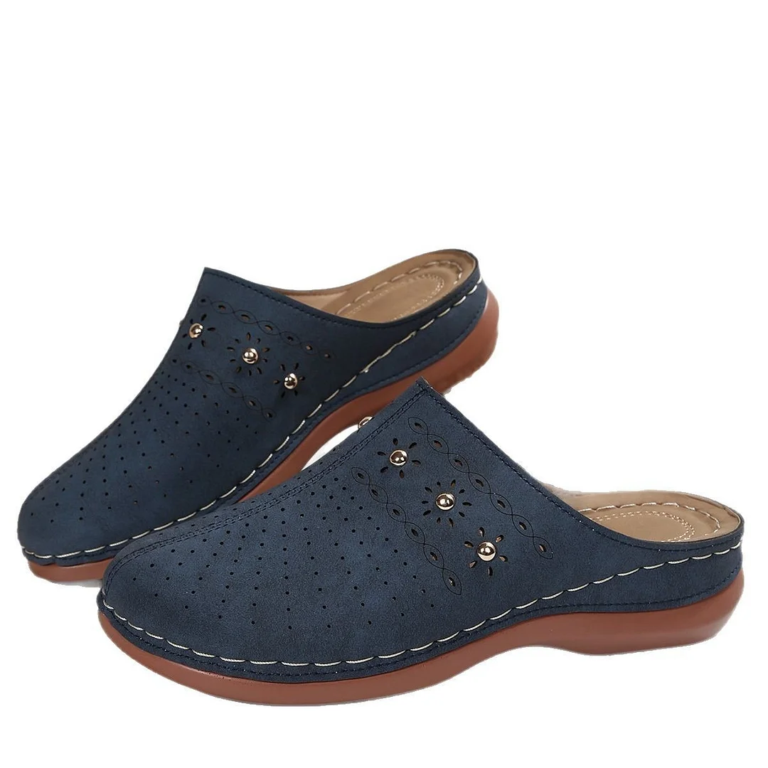 Breakj Breakj Summer New Women's Baotou Thick-Bottom Slippers Large-Size Round Head Bao Head After The Air Breathable Slippers