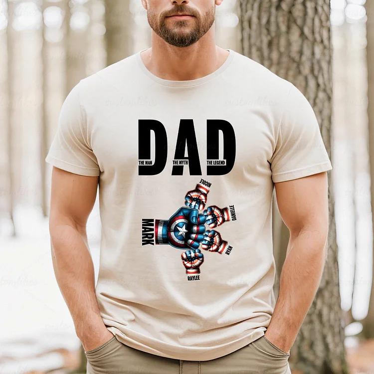 Custom Superhero Dad T-Shirt 