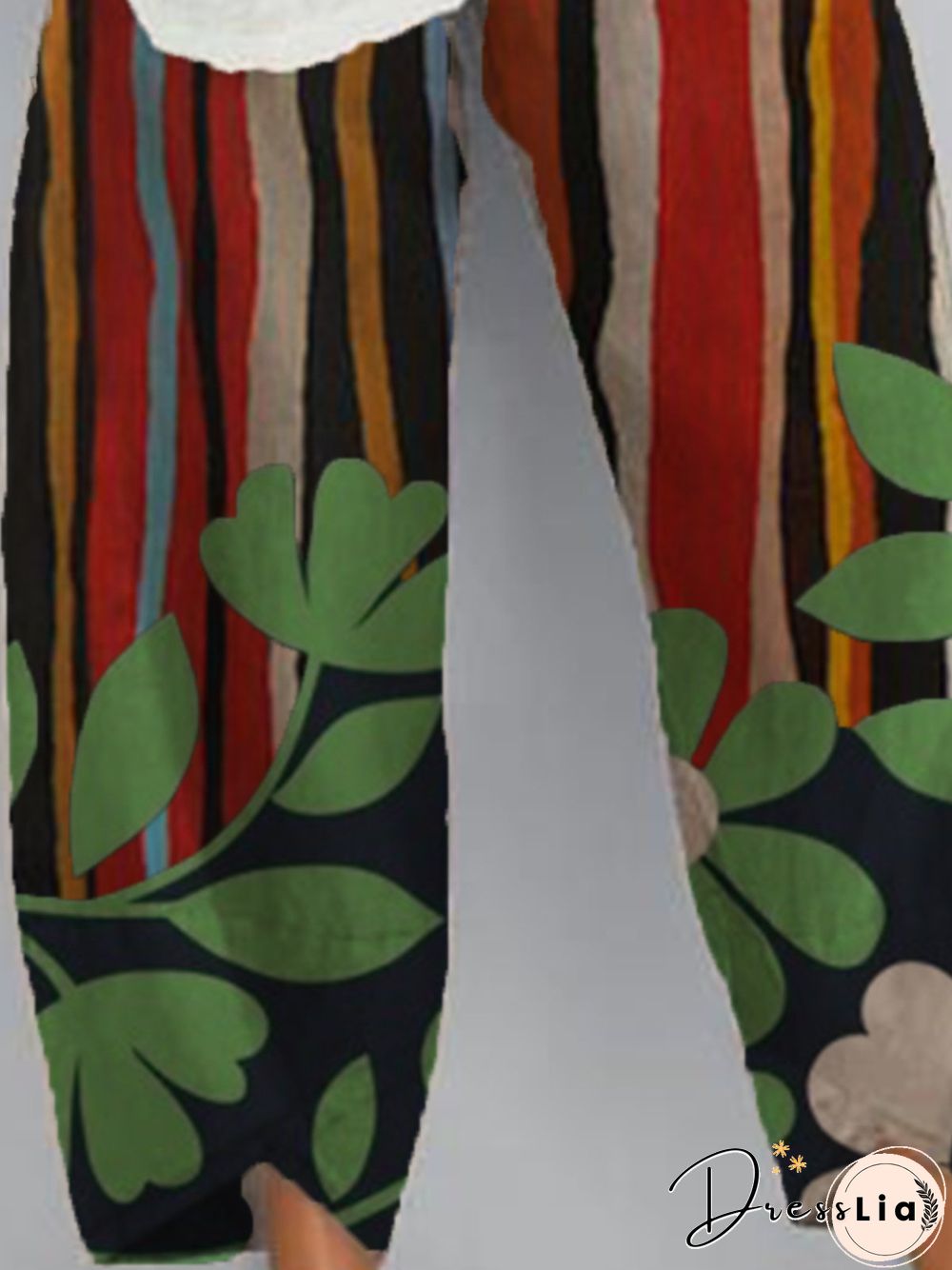 Multicolor Printed Simple Pants
