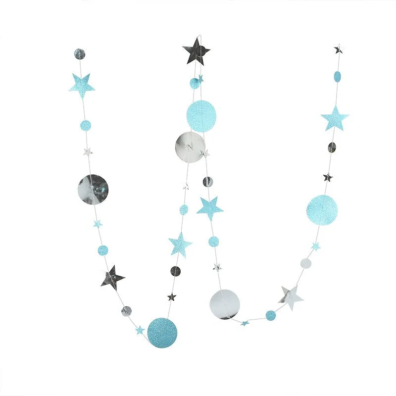 4m Gold Silver Star Circle Party Decoration Paper Garlands Wedding Screen Decor Birthday Party Supplies Girls bedroom decor