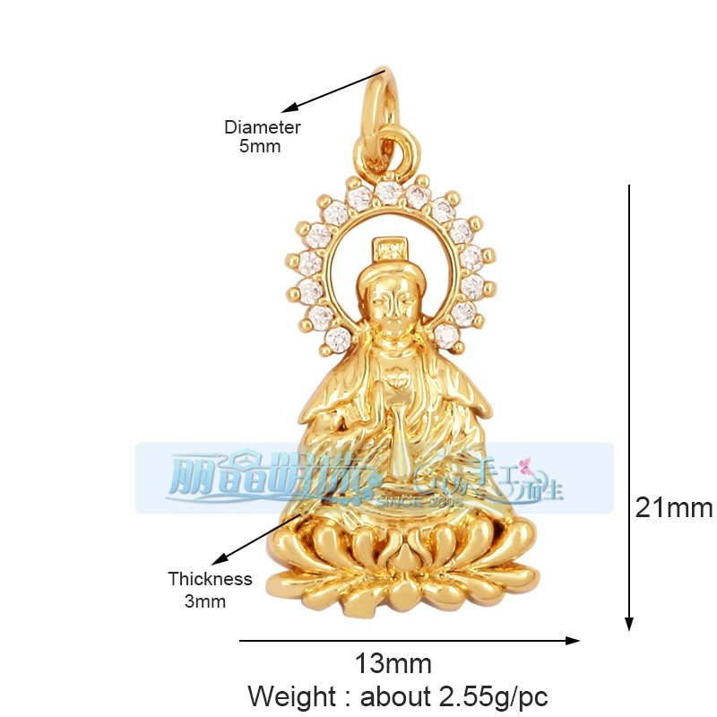 1 Piece Copper Buddha Pendant Jewelry Accessories
