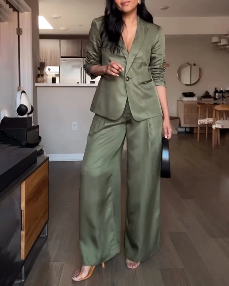 Rotimia Modieuze Lar Jas & Broek Tweedelige Set
