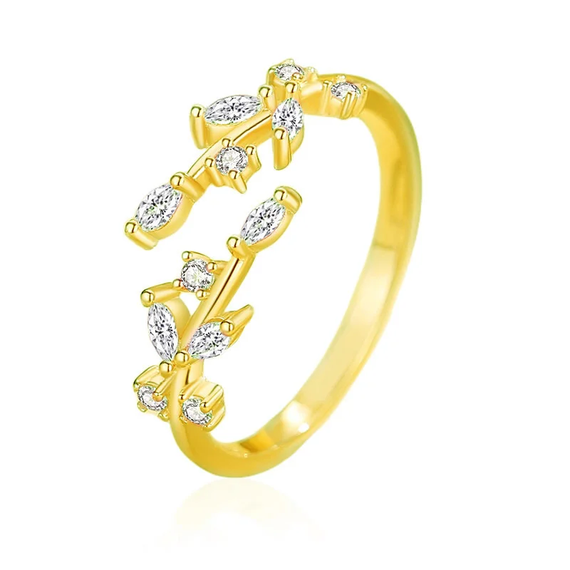 Leaf Crystal Rings
