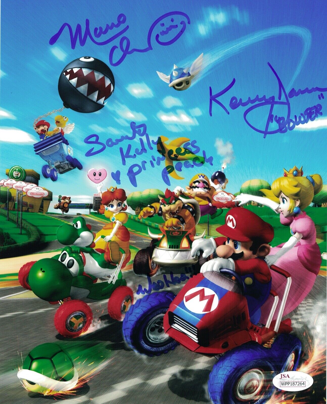 Charles Martinet Super Mario Bros Cast x3 Signed 8x10 Photo Poster painting Autograph JSA COA